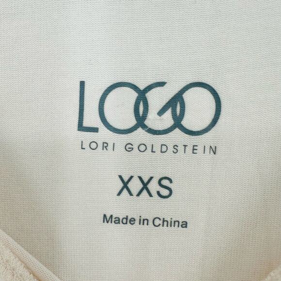 LOGO by Lori Goldstein Drop Shoulder Knit Top Pleated Trim Cap Sleeve XXS 2XS - Picture 5 of 8